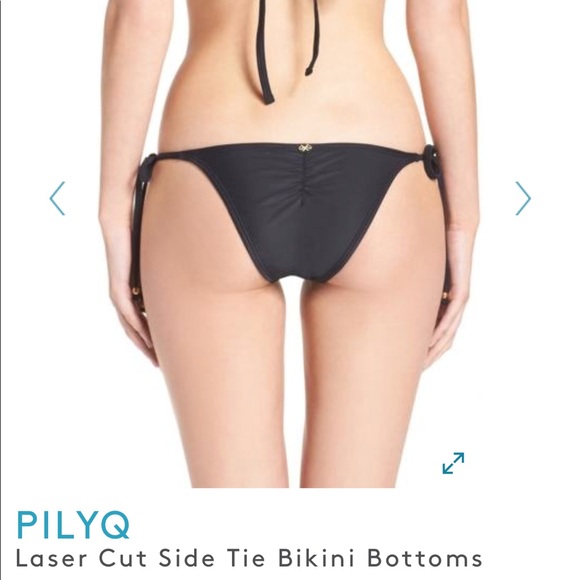 PilyQ Midnight Laser Cut Bikini Bottoms size M - Picture 2 of 8
